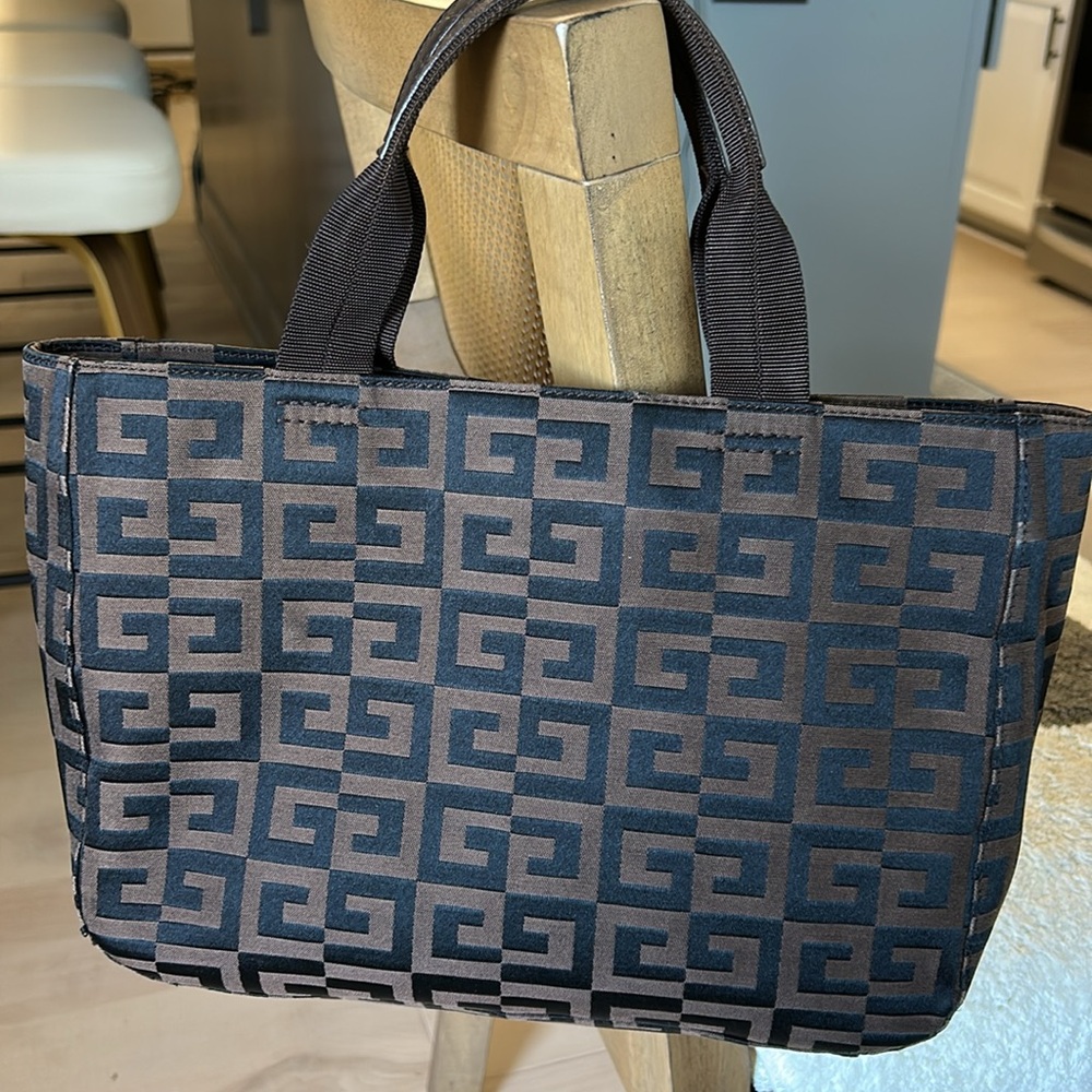 Givenchy Black And Brown Patterned Briefcase - image 1